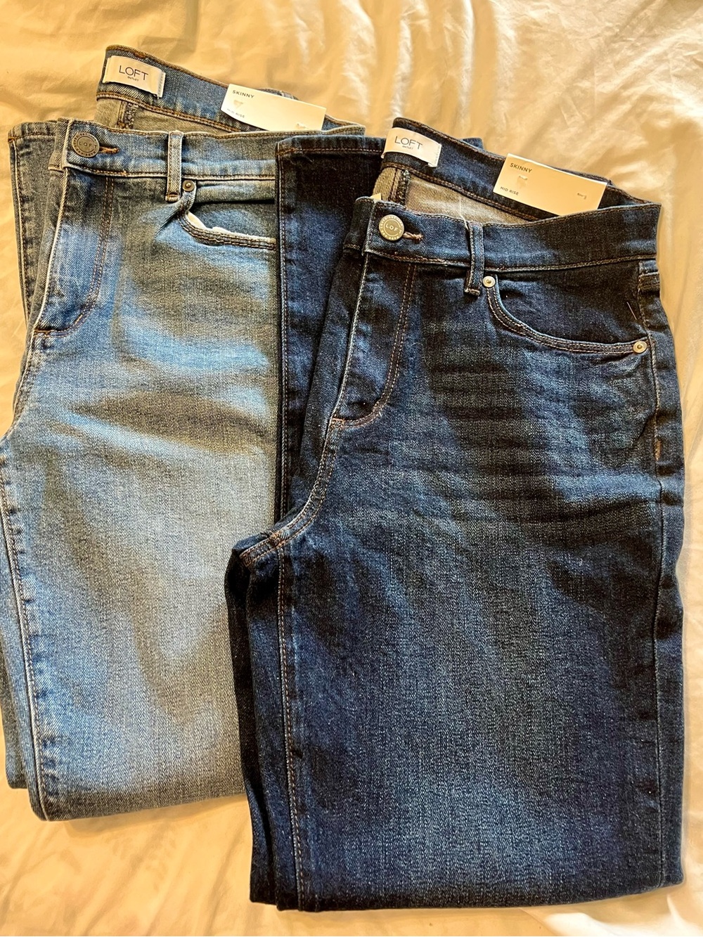 2 Loft Outlet Mid-Rise Skinny Jeans NWT